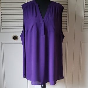 Purple sleeveless blouse
